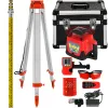 Niveau Laser Rotatif avec Trépied et Mire — Portée Mesure 500 m Kit Laser Rotatif avec Trépied et Mire — 5 m Mire