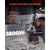 Marteau de Démolition 1400 W Marteau-Piqueur 19 J 2900 BPM Marteau Perforateur avec 2 Burins Remplaçables Poignée