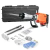 Marteau de Démolition 2200 W Marteau-Piqueur 66 J 1350 BPM Marteau Perforateur avec 2 Burins Remplaçables Poignée