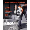 Marteau de Démolition 3500 W Marteau-Piqueur 60 J 1900 BPM Marteau Perforateur avec 2 Burins Remplaçables Poignée