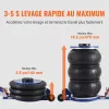Cric Pneumatique 5 tonnes Plage 140-470 mm Cric de Levage Pneumatique 0,8-1,0 MPa 3 Coussins d’Air Poignée Longue
