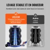 Cric Pneumatique 5 tonnes Plage 140-470 mm Cric de Levage Pneumatique 0,8-1,0 MPa 3 Coussins d’Air Poignée Longue