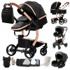 poussette cuir pu noir