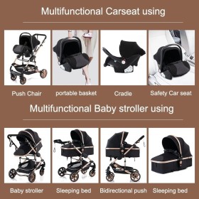 différentes configurations de la poussette 3 en 1 h739
