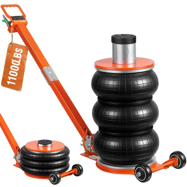 Cric Pneumatique 5 tonnes — Cric de Levage Pneumatique avec Colonne Surélevée et Poignée Réglable — pour Berline