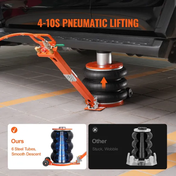 Cric Pneumatique 5 tonnes — Cric de Levage Pneumatique avec Colonne Surélevée et Poignée Réglable — pour Berline
