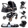 poussette h739 noir et or
