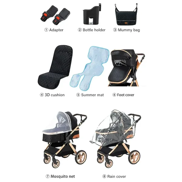 différents éléments poussette High version X1