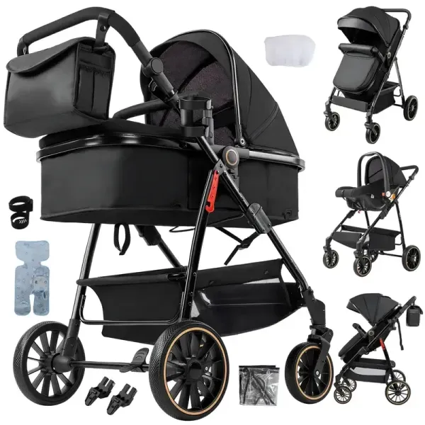 poussette v8 black