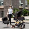 Poussette bébé 3 en 1 combinée, réversible et tout-terrain
