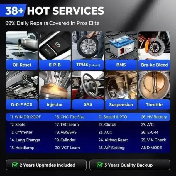 + de 38 services valise diagnostic launch x431 pro elite