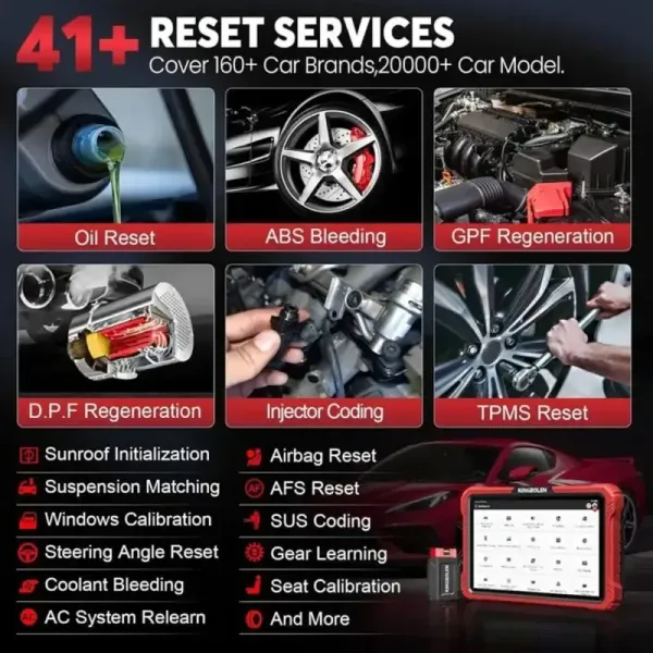 + de 41 services Valise diagnostic auto KINGBOLEN K10 Pro