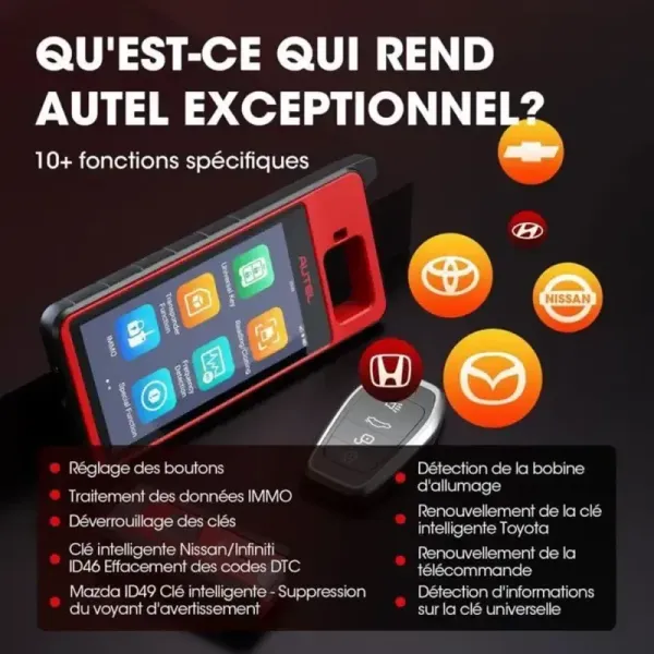 + de 10 fonctions spécifiques valise diagnostic Autel MaxiIM KM100E