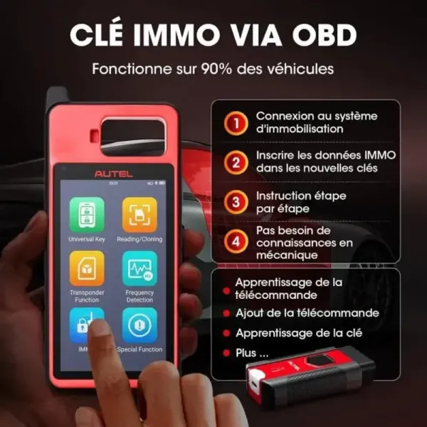 clé immo via obd valise diagnostic Autel MaxiIM KM100E