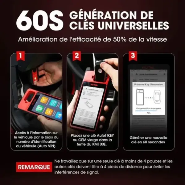 génération de clés universelles valise diagnostic Autel MaxiIM KM100E