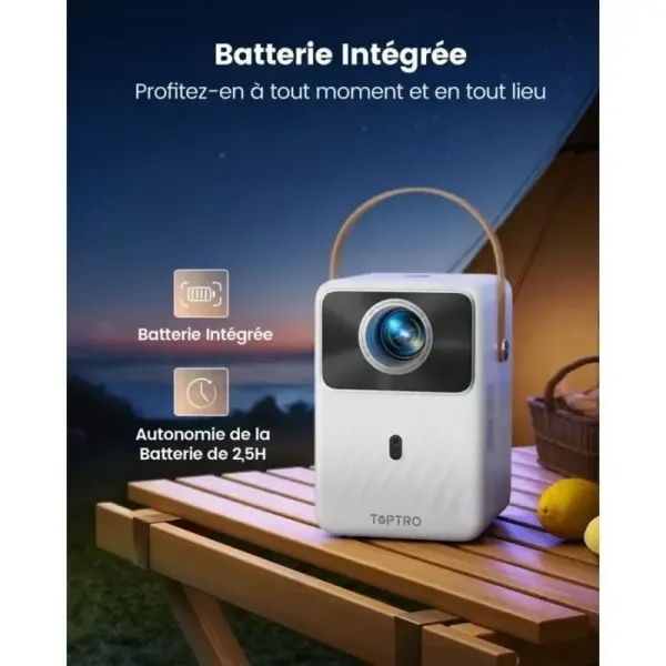batterie intégrée vidéoprojecteur toptro B1