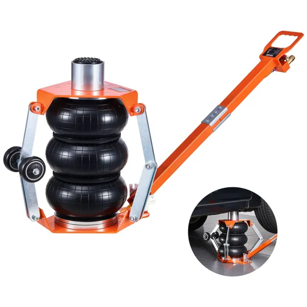Cric Pneumatique 3 T — Cric de Levage Pneumatique Capacité jusqu'à 470 mm avec Colonne de Rehausse — 3 Coussins d'Air