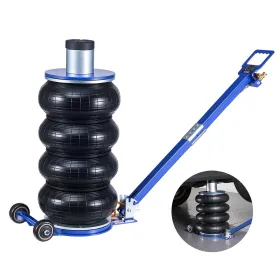 Cric Pneumatique 6 T — Cric de Levage Pneumatique Capacité jusqu'à 673 mm avec Colonne de Rehausse — 4 Coussins d'Air