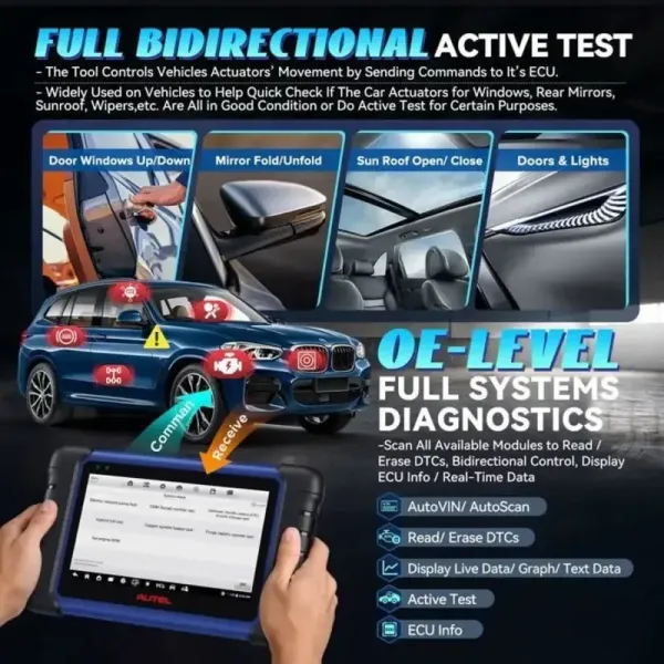 test actif bidirectionnel complet valise diagnostic AUTEL MaxiIM IM508S