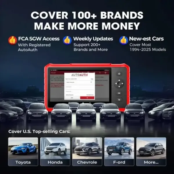 couvre + de 100 marques LAUNCH X431 CRP919X Lite