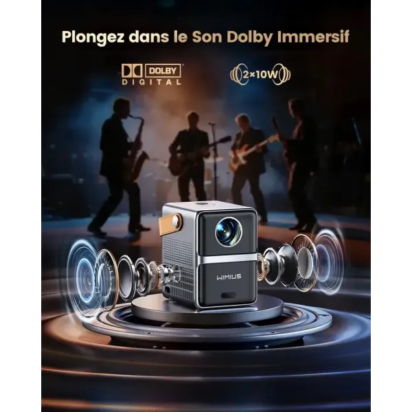 haut parleur 2x10w Vidéoprojecteur wimius P61