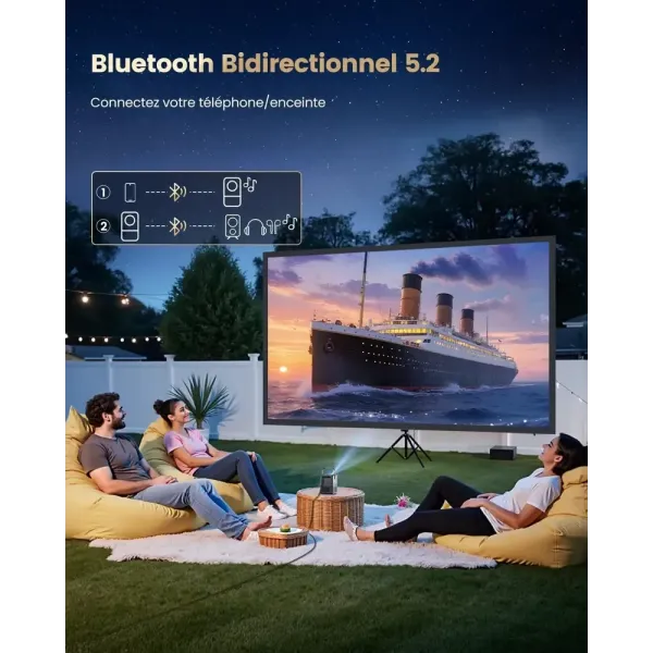 Vidéoprojecteur wimius P61 bluetooth bidirectionnel 5.2