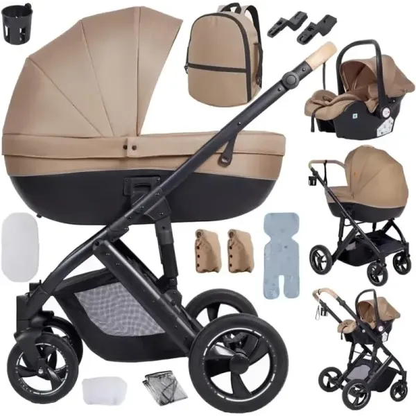 poussette 3 en 1 v7 marron