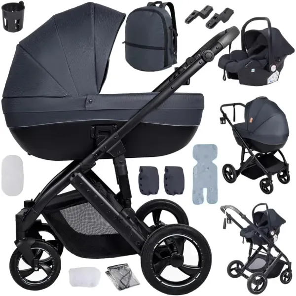 poussette 3 en 1 v7 gris