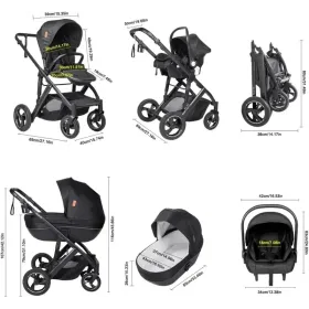 Poussette 3 en 1 tout-terrain avec nacelle – Confort bébé & livraison