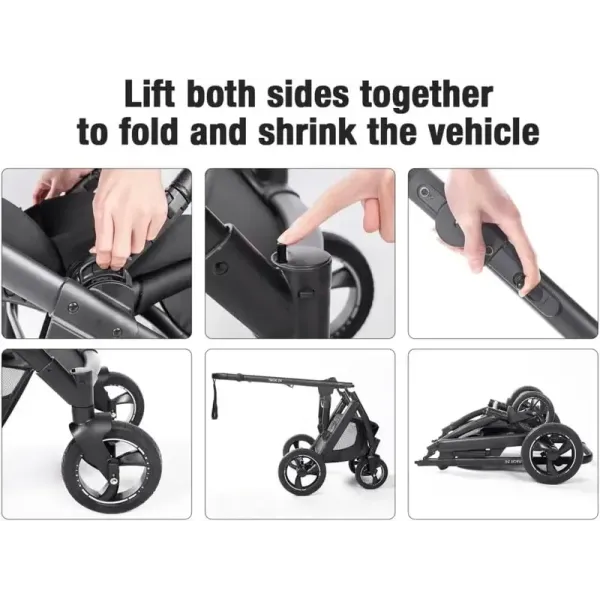 poussette 3 en 1 v7 pliage