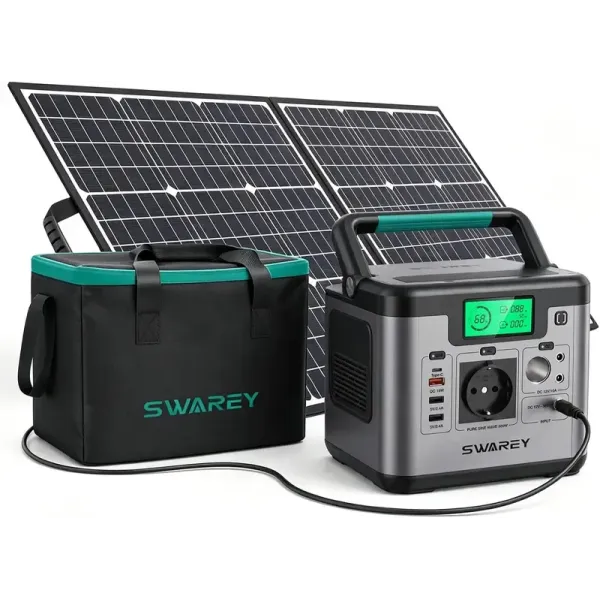 SWAREY Générateur Electrique Portable 518Wh avec Panneau solaire pliable 100W