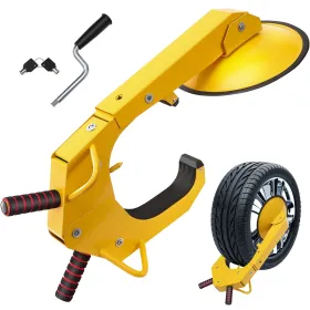 Antivol auto universel sabot antivol de roue 16-38 cm Bloque-Roue en Acier Q235 ventouse de 30 cm 2 Clés blocage de