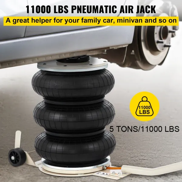 Cric Pneumatique 5 Tonnes — Cric 5T Hauteur de Levage 16,5-40 cm — Air Jack 5T